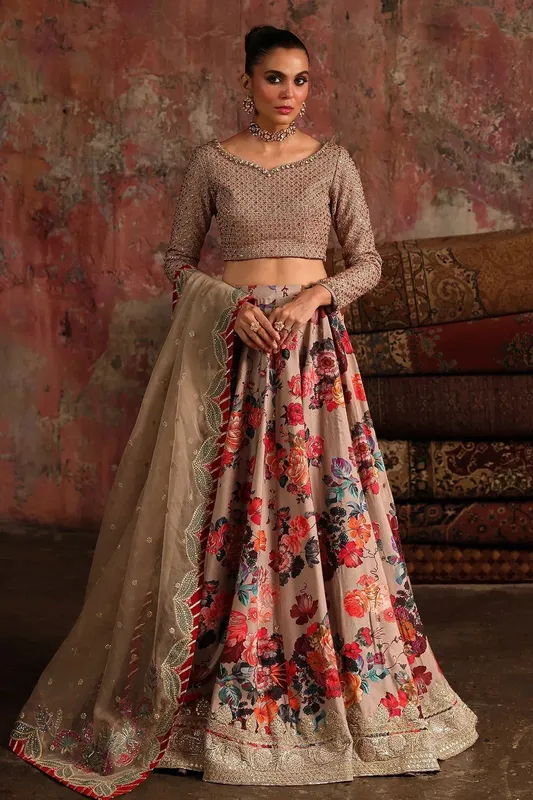 Charizma Statement Formals Coffee Raw Silk – view 1 – Poshaq