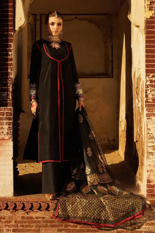 Charizma Festive Pret Black Cotton – view 1 – Poshaq