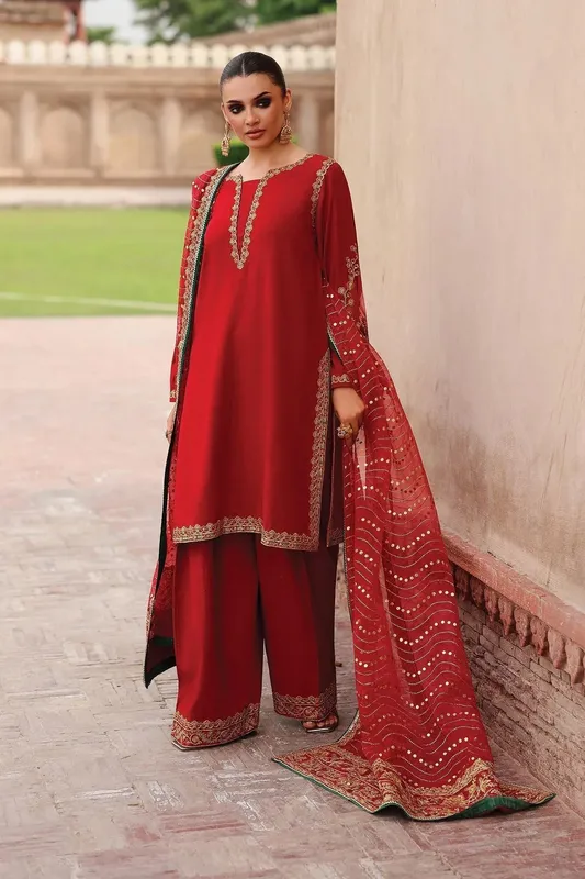 Charizma Festive Pret Orange Raw Silk – view 1 – Poshaq