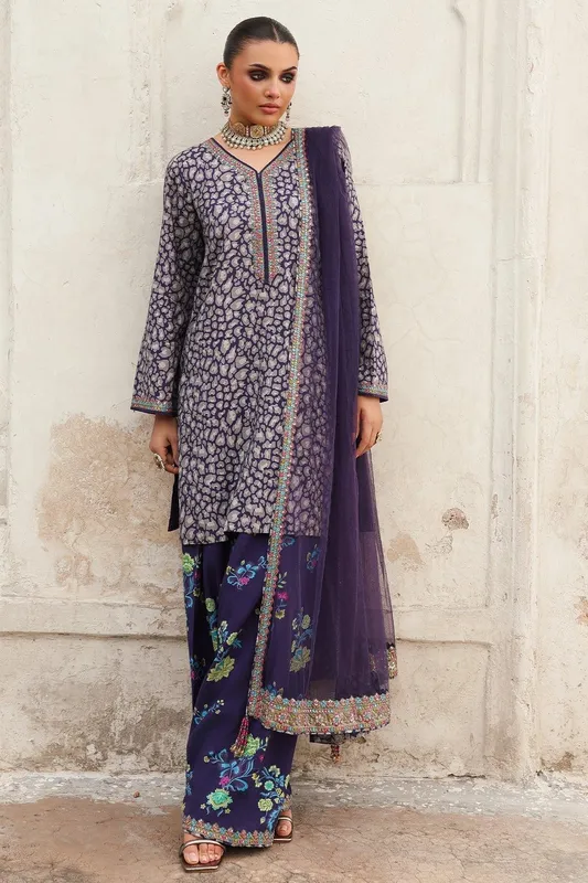 Charizma Festive Pret Blue Raw Silk – view 1 – Poshaq