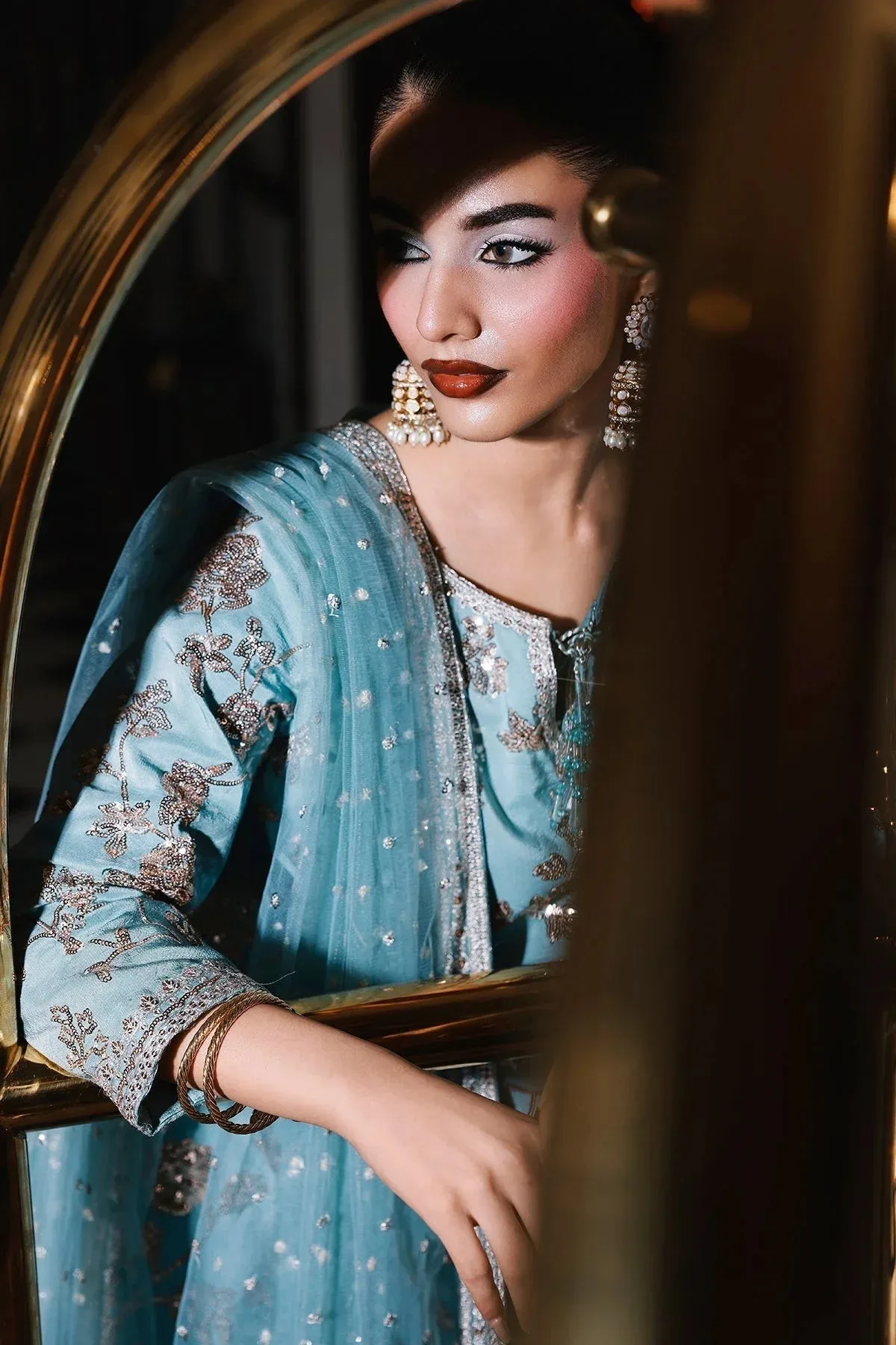 Charizma Festive Pret Blue Raw Silk – view 3 – Poshaq