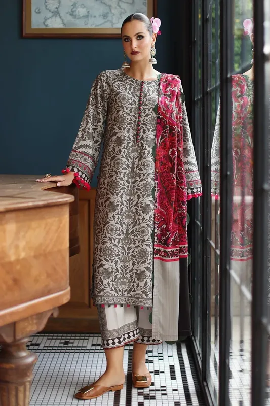 Charizma C Prints Winter 25 grey Linen – view 1 – Poshaq