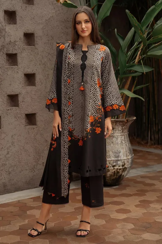 Charizma C Prints Winter 25 black Linen – view 1 – Poshaq
