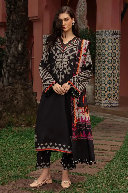 Charizma C Prints Winter 25 black Linen – view 1 – Poshaq