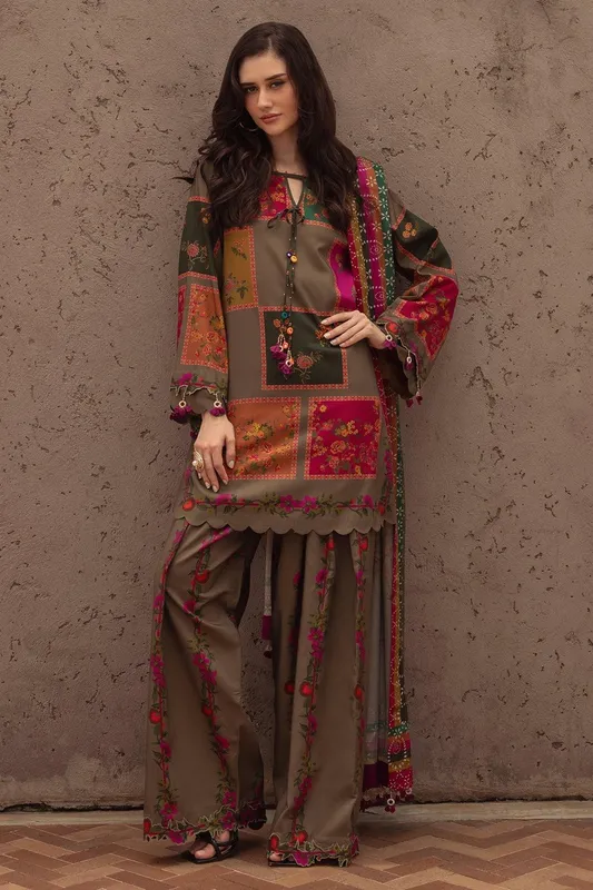 Charizma C Prints Winter 25 brown Linen – view 1 – Poshaq