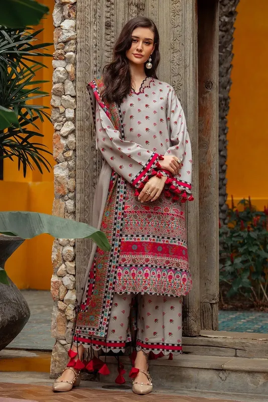 Charizma C Prints Winter 25 grey Linen – view 1 – Poshaq