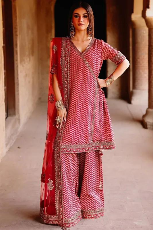 Charizma Fumee Luxury Chiffon Dark Pink Chiffon – view 1 – Poshaq