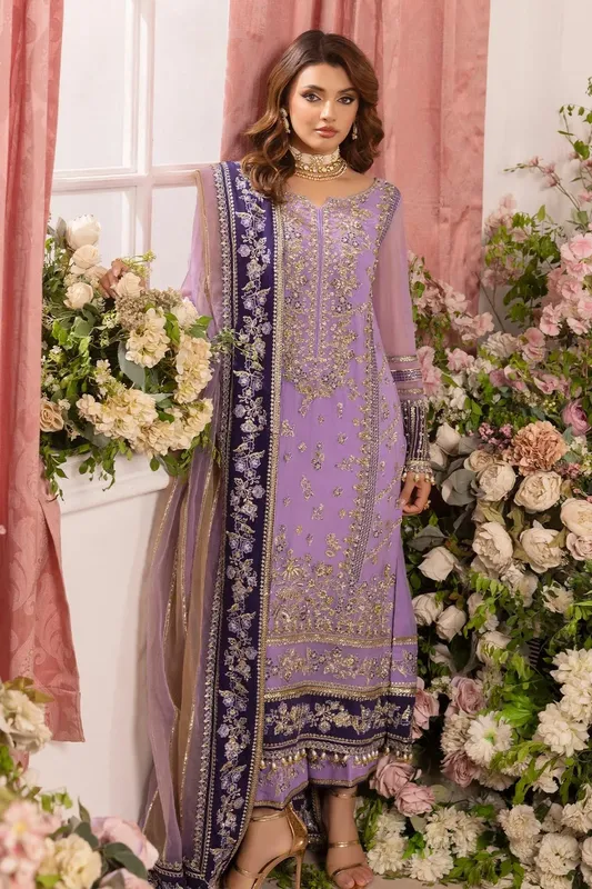 Charizma Diamond Dust Lilac Raw Silk – view 1 – Poshaq
