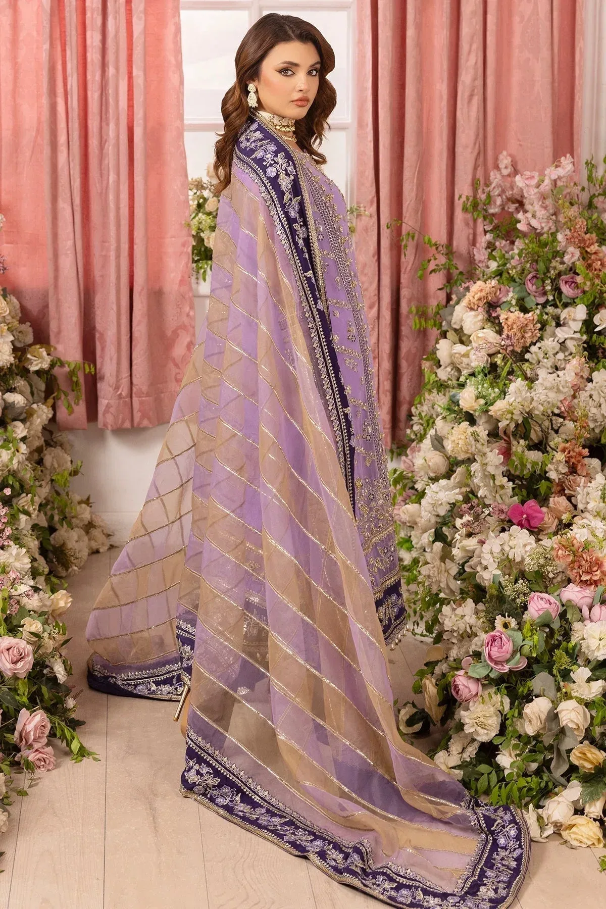 Charizma Diamond Dust Lilac Raw Silk – view 4 – Poshaq