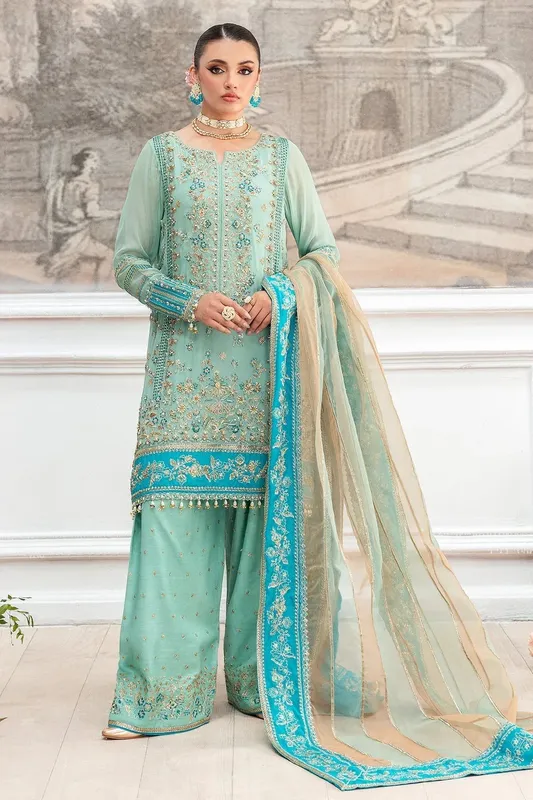 Charizma Diamond Dust Pastel Mint Raw Silk – view 1 – Poshaq