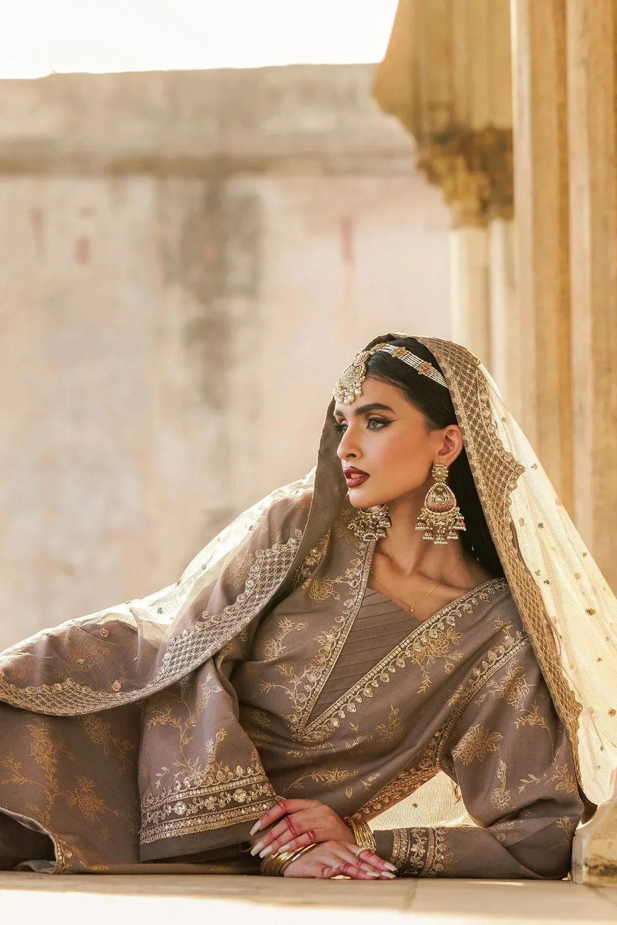 Charizma Festive Pret Grey Raw Silk – view 5 – Poshaq
