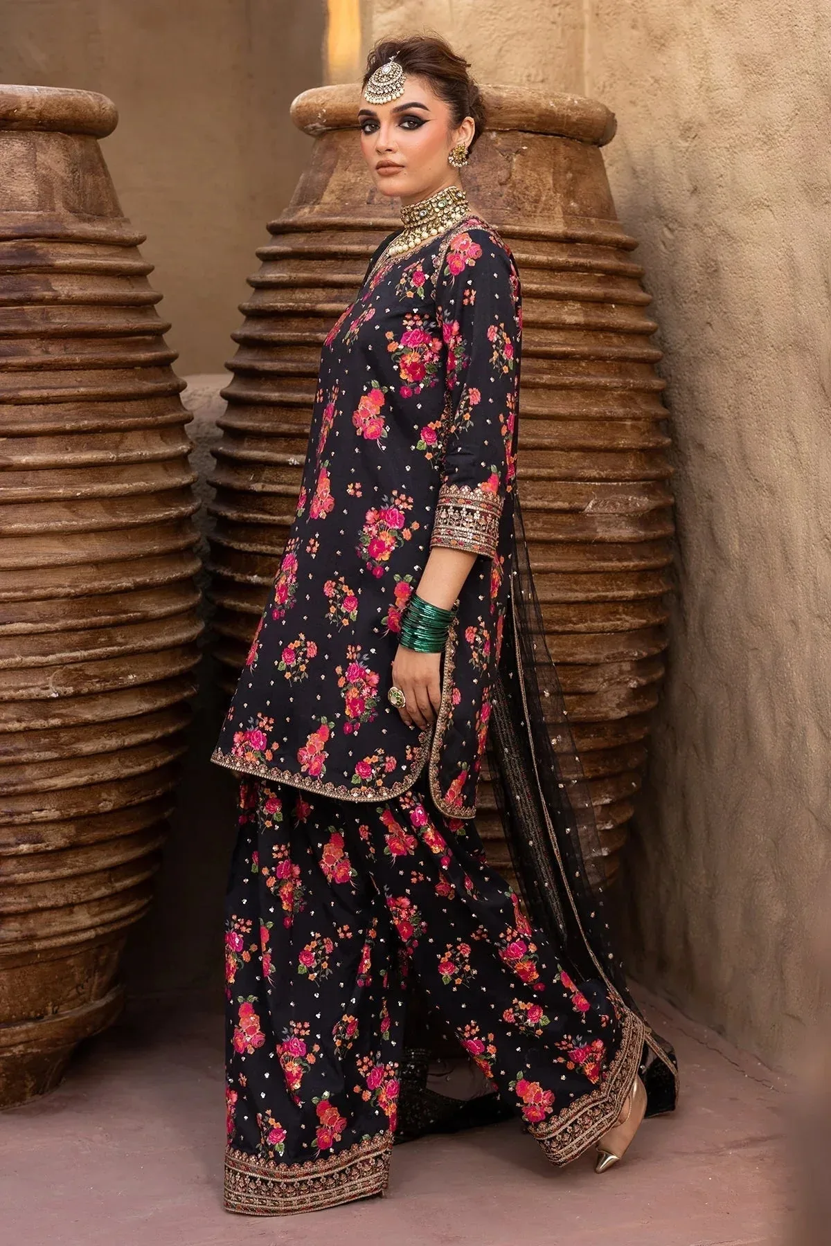 Charizma Festive Pret Black Raw Silk – view 2 – Poshaq