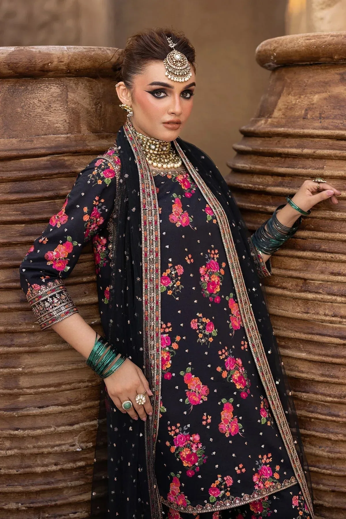 Charizma Festive Pret Black Raw Silk – view 4 – Poshaq