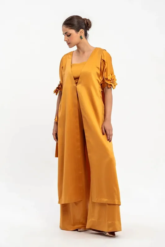 Charizma Festive Pret Mustard Silk – view 1 – Poshaq