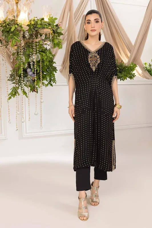Charizma Festive Pret Black Raw Silk – view 1 – Poshaq