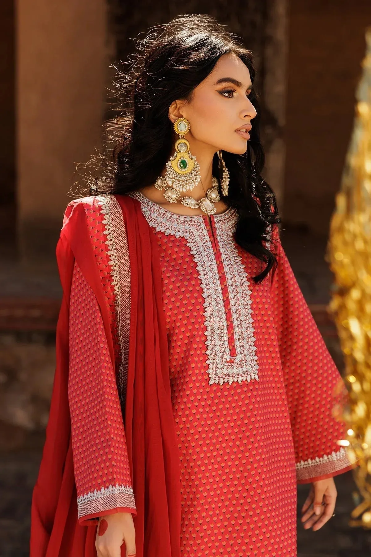 Charizma Niche Eid Edit Pinkish Orange Chiffon – view 3 – Poshaq