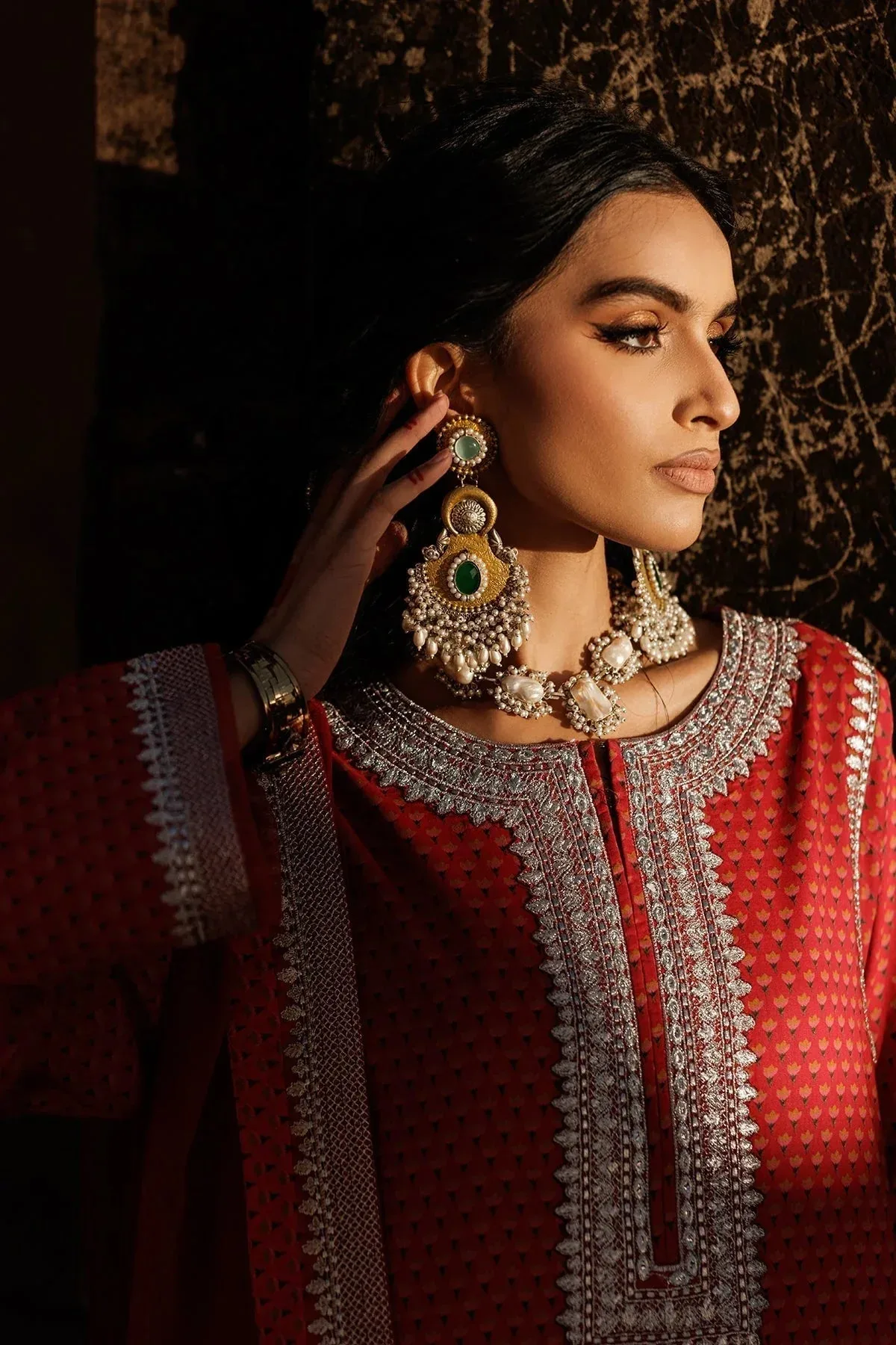 Charizma Niche Eid Edit Pinkish Orange Chiffon – view 6 – Poshaq