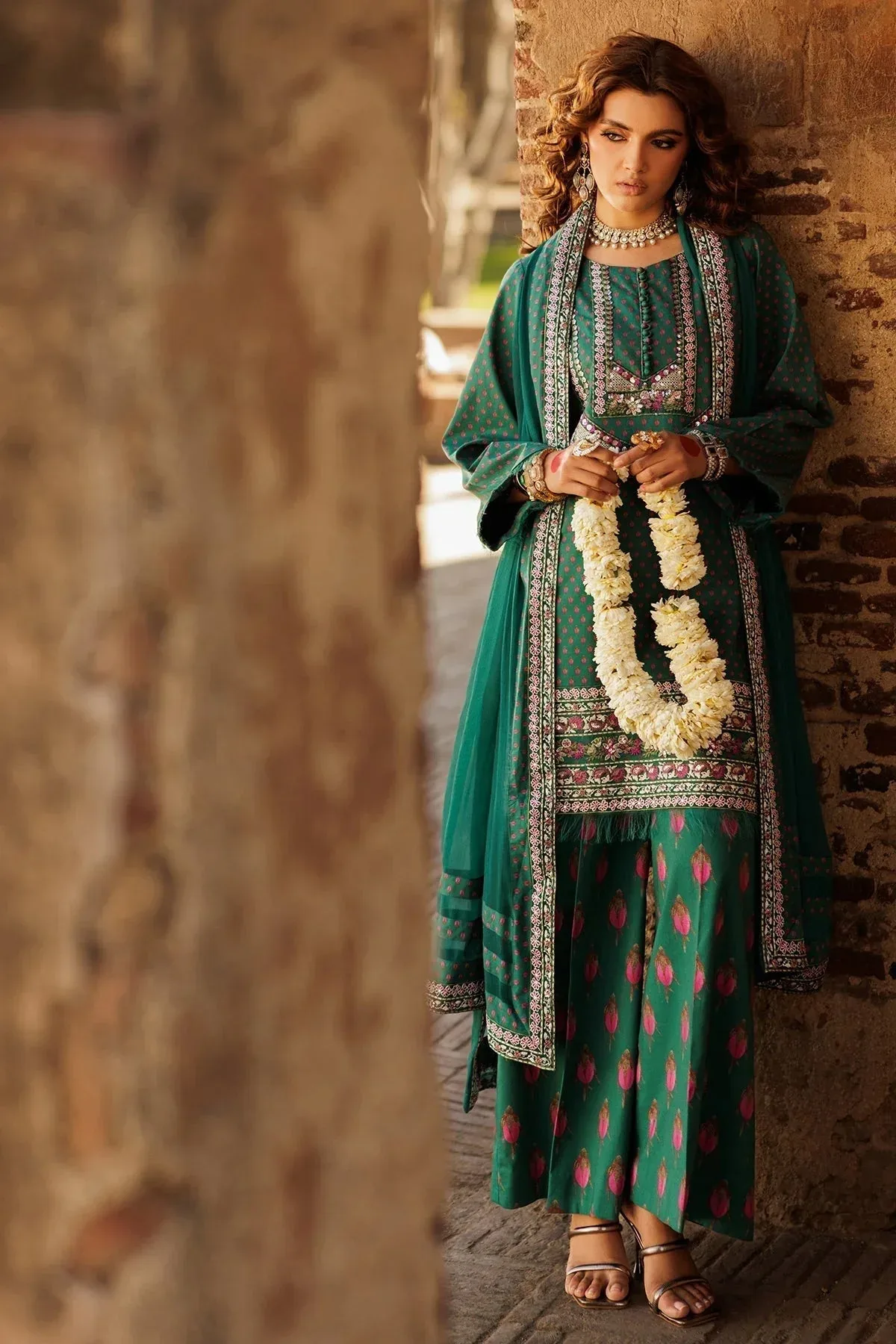 Charizma Niche Eid Edit Teal Green Chiffon – view 5 – Poshaq