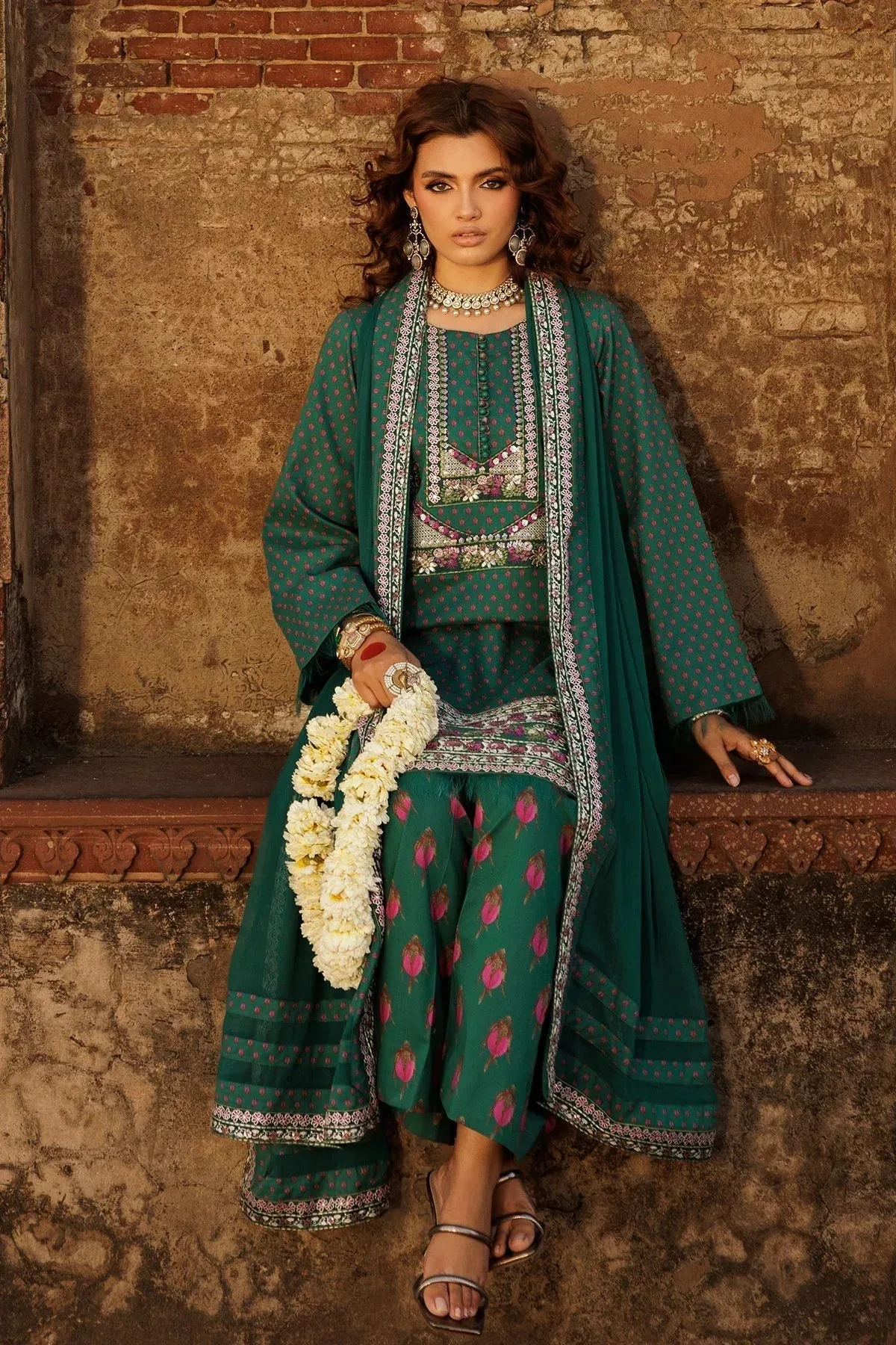 Charizma Niche Eid Edit Teal Green Chiffon – view 6 – Poshaq