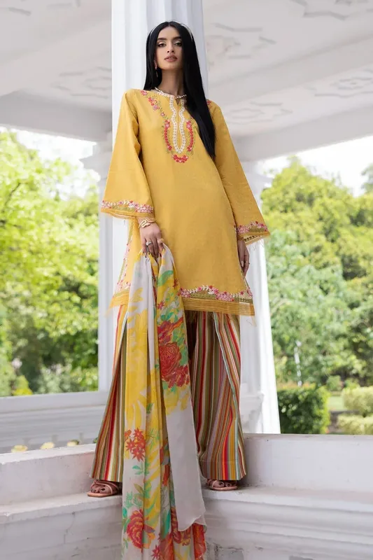 Charizma Niche Eid Edit Yellow Chiffon – view 1 – Poshaq