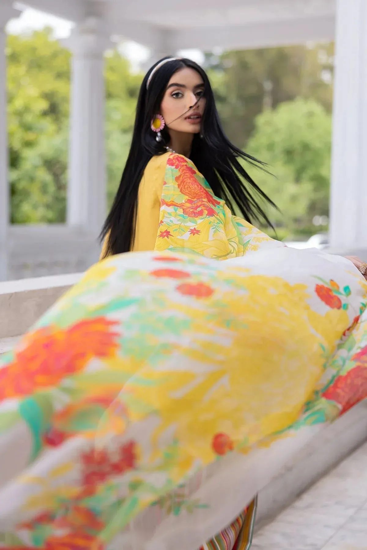 Charizma Niche Eid Edit Yellow Chiffon – view 5 – Poshaq