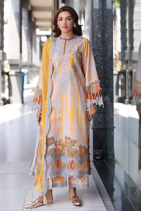 Charizma Combination Lawn Mustard Yellow Lawn – view 1 – Poshaq