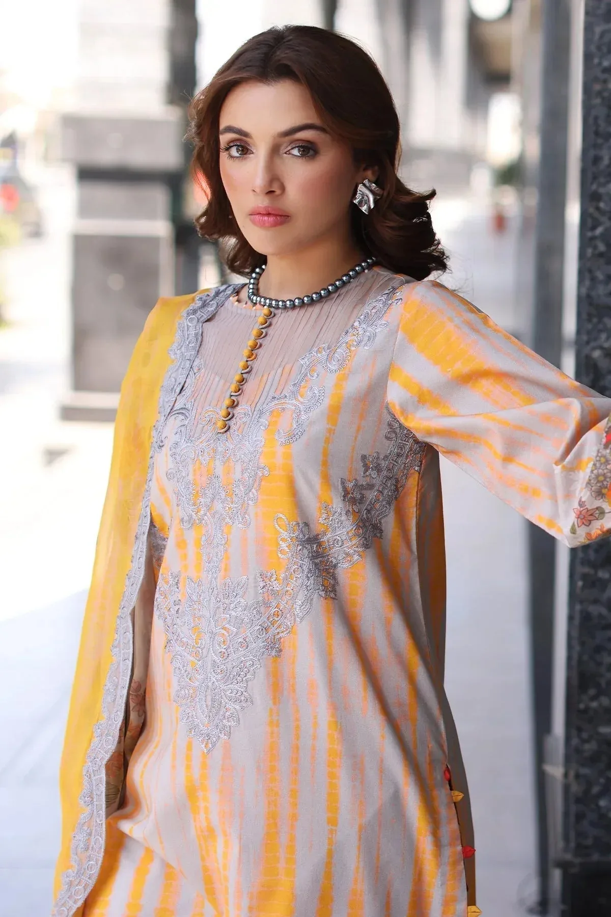 Charizma Combination Lawn Mustard Yellow Lawn – view 3 – Poshaq