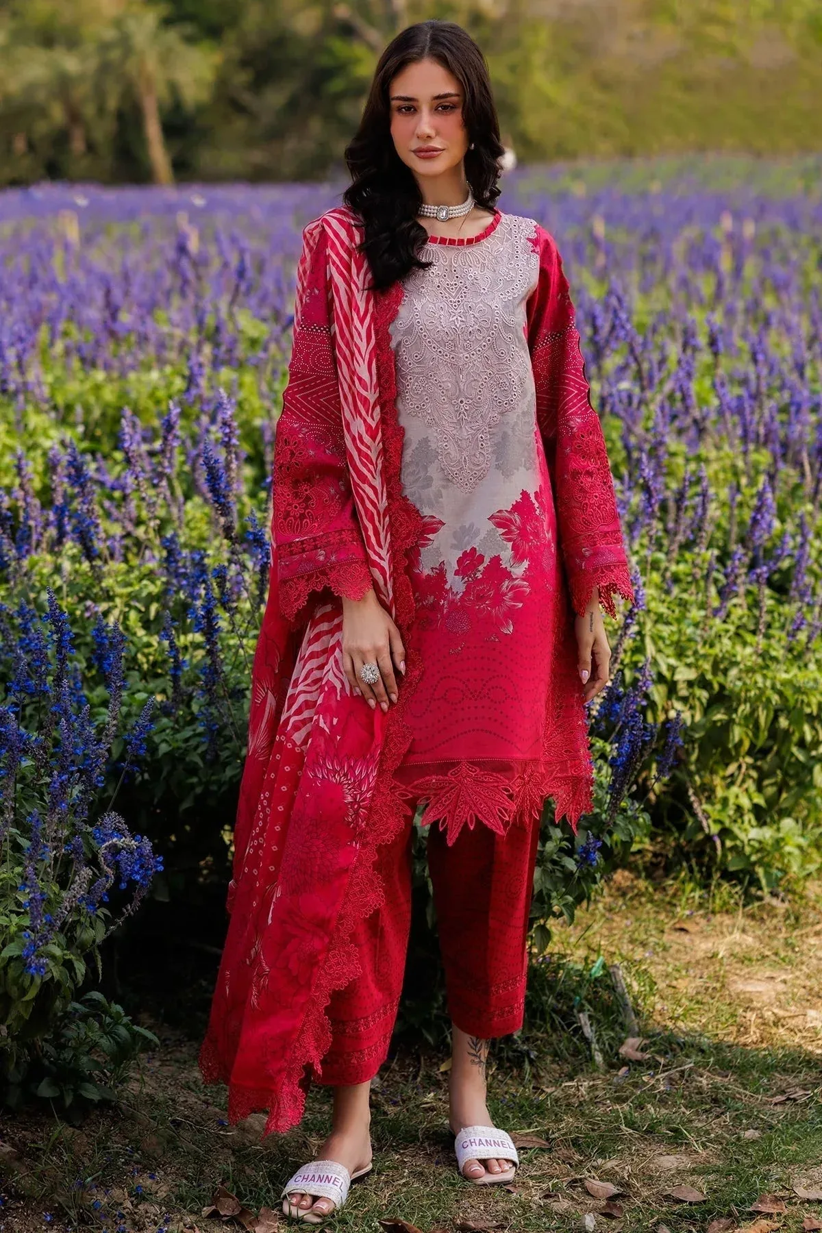 Charizma Combination 25 Red Chiffon – view 1 – Poshaq
