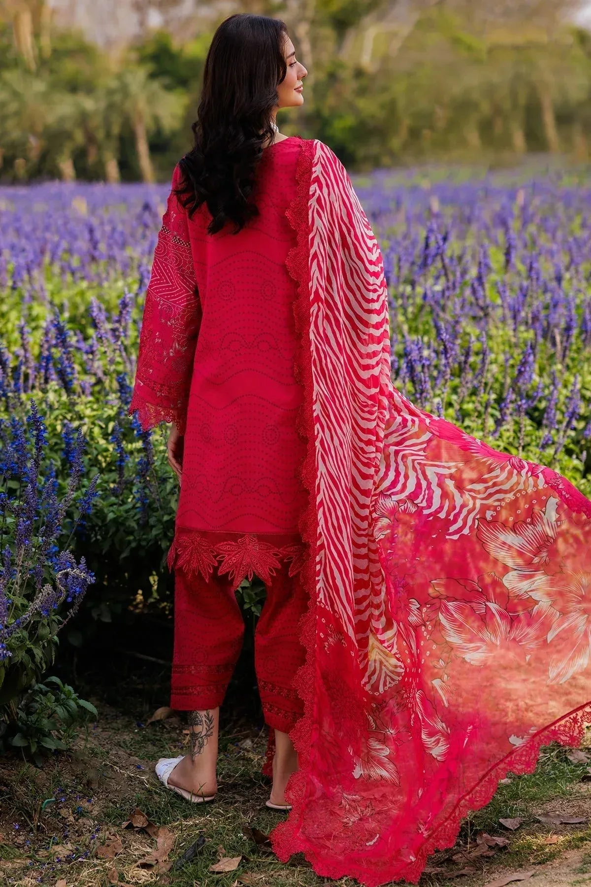Charizma Combination 25 Red Chiffon – view 2 – Poshaq