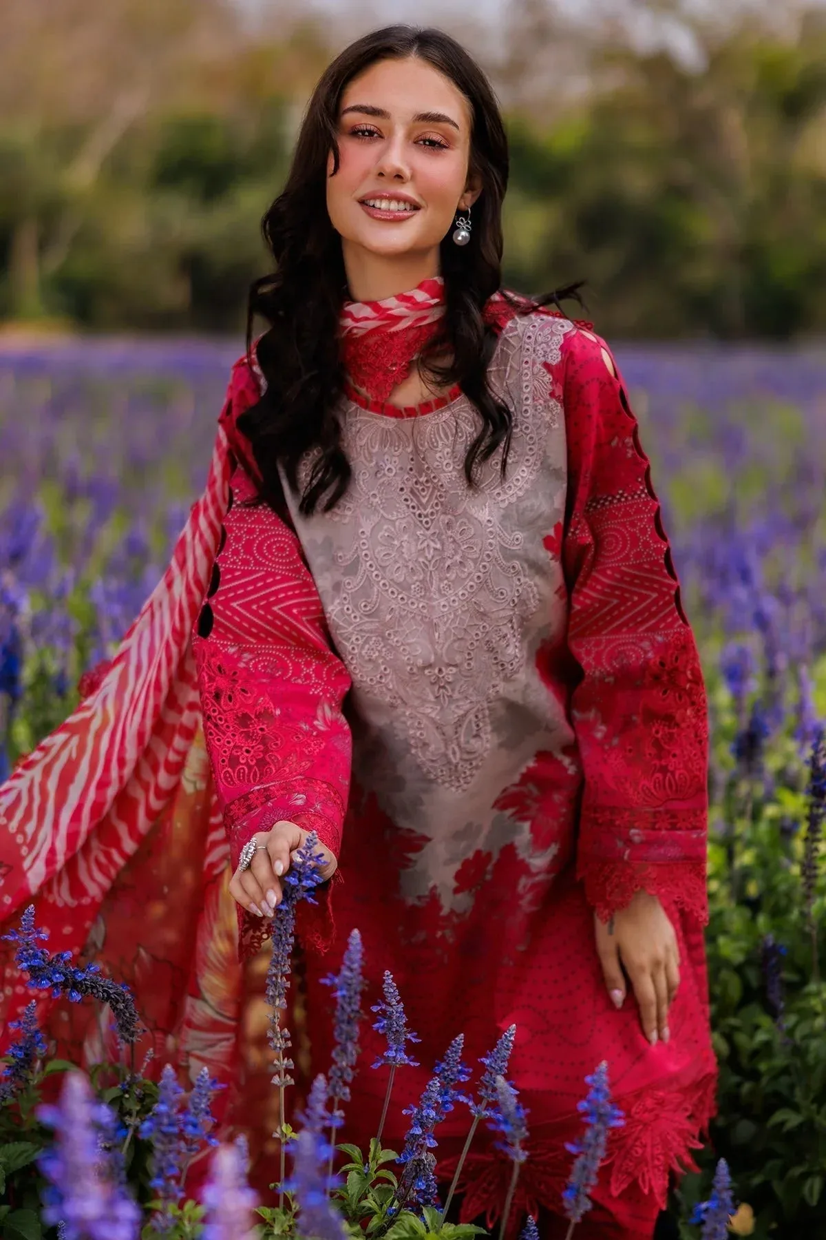 Charizma Combination 25 Red Chiffon – view 3 – Poshaq