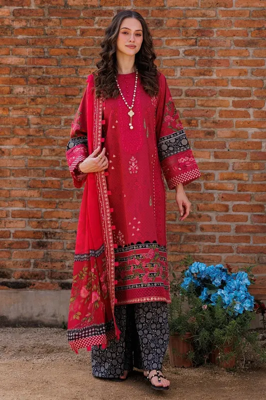 Charizma Combination 25 Blood Red Chiffon – view 1 – Poshaq