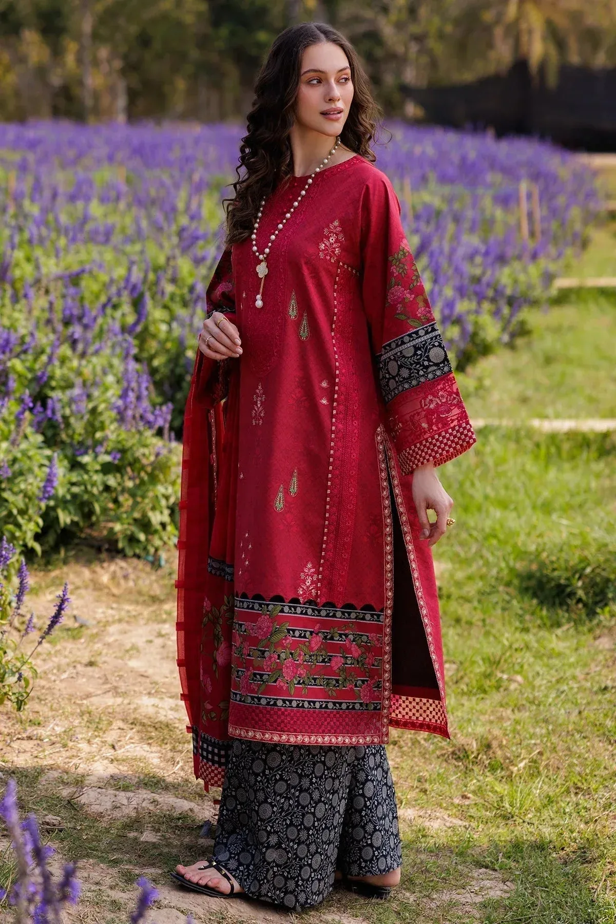 Charizma Combination 25 Blood Red Chiffon – view 5 – Poshaq
