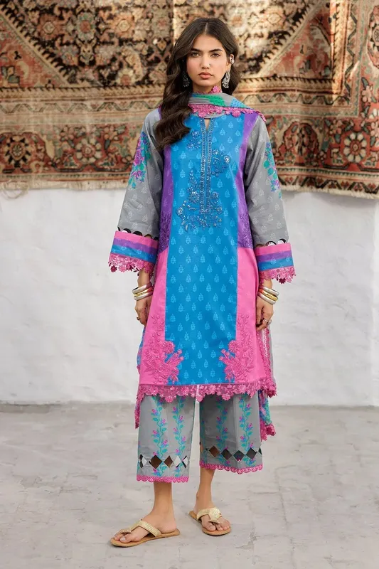 Charizma Rangoli Lawn Multi Chiffon – view 1 – Poshaq