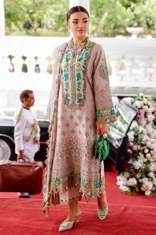 Charizma Tabeer Lawn Vol 25 Mauve Chiffon – view 1 – Poshaq
