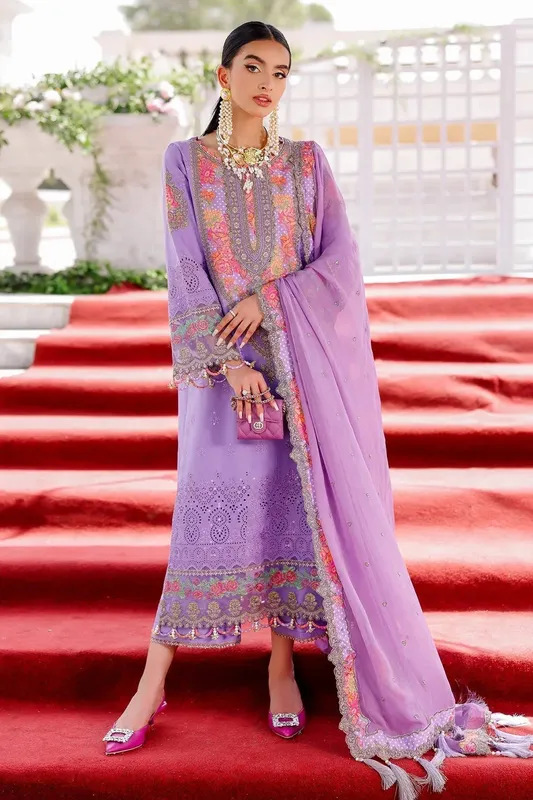 Charizma Tabeer Lawn Vol 25 Lavender Chiffon – view 1 – Poshaq