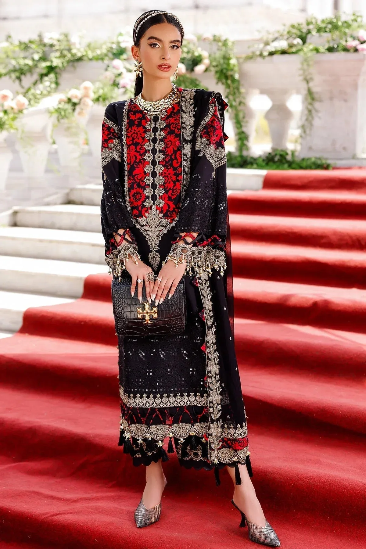 Charizma Tabeer Lawn Vol 25 Black Chiffon – view 1 – Poshaq
