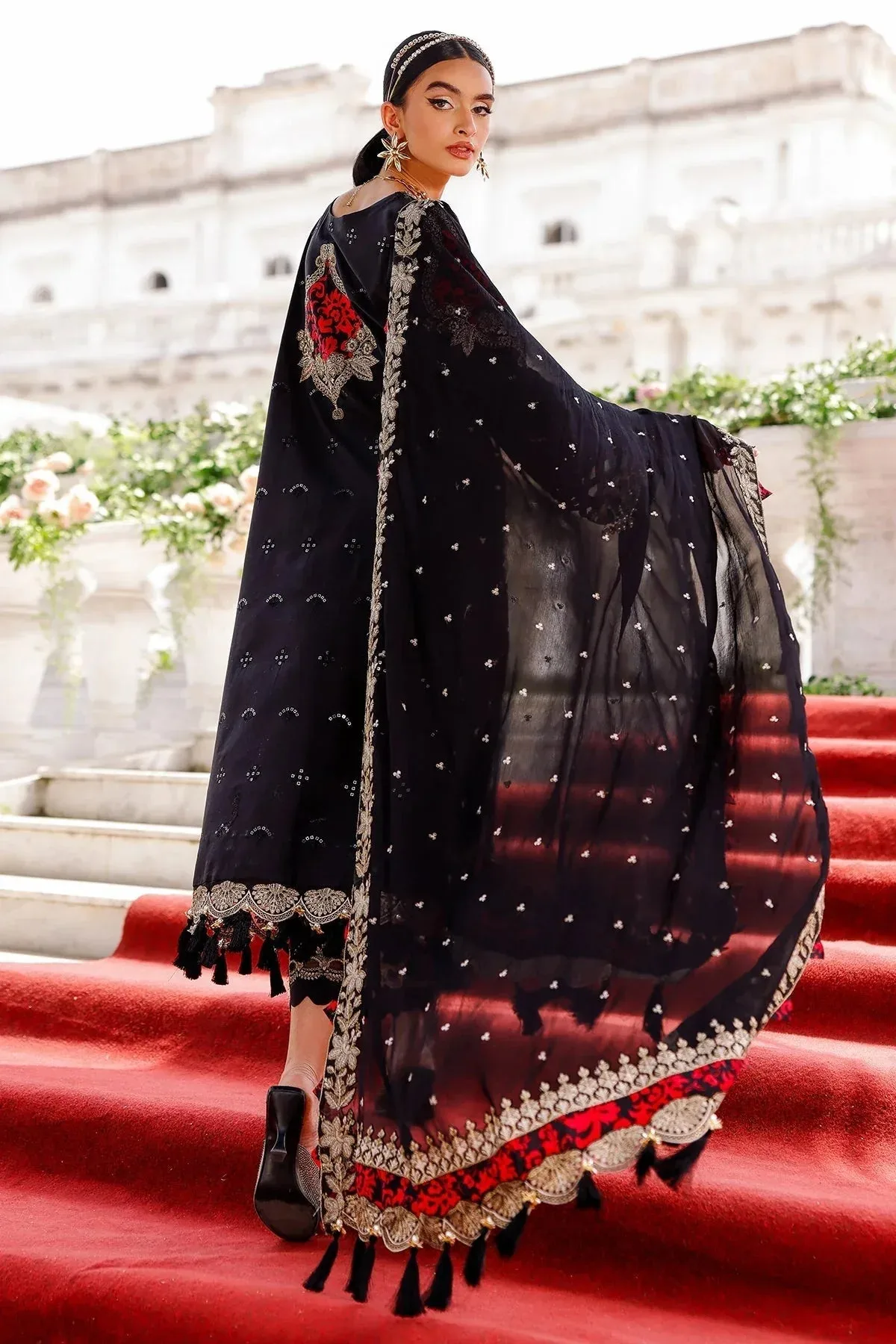 Charizma Tabeer Lawn Vol 25 Black Chiffon – view 2 – Poshaq