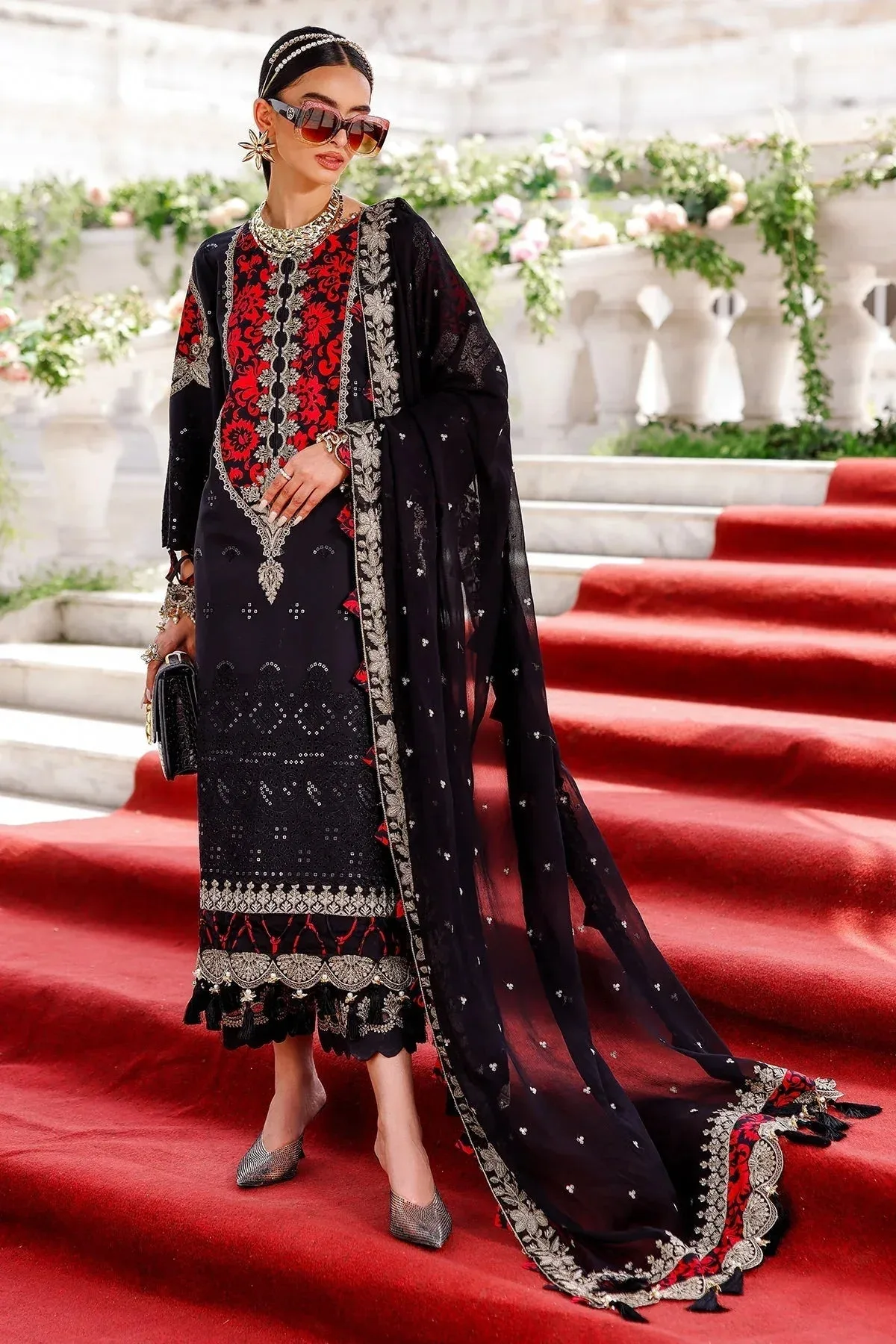 Charizma Tabeer Lawn Vol 25 Black Chiffon – view 4 – Poshaq