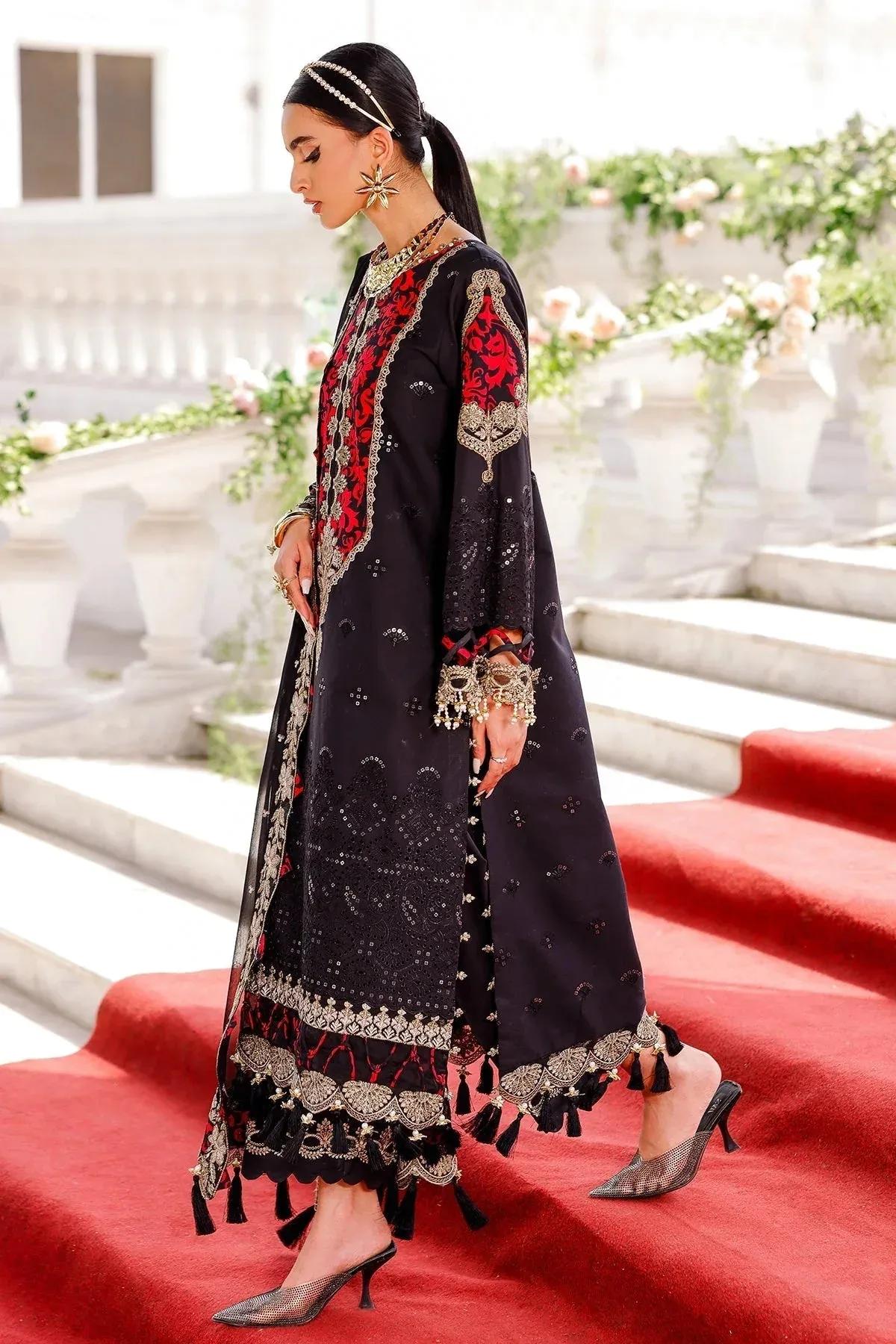 Charizma Tabeer Lawn Vol 25 Black Chiffon – view 5 – Poshaq