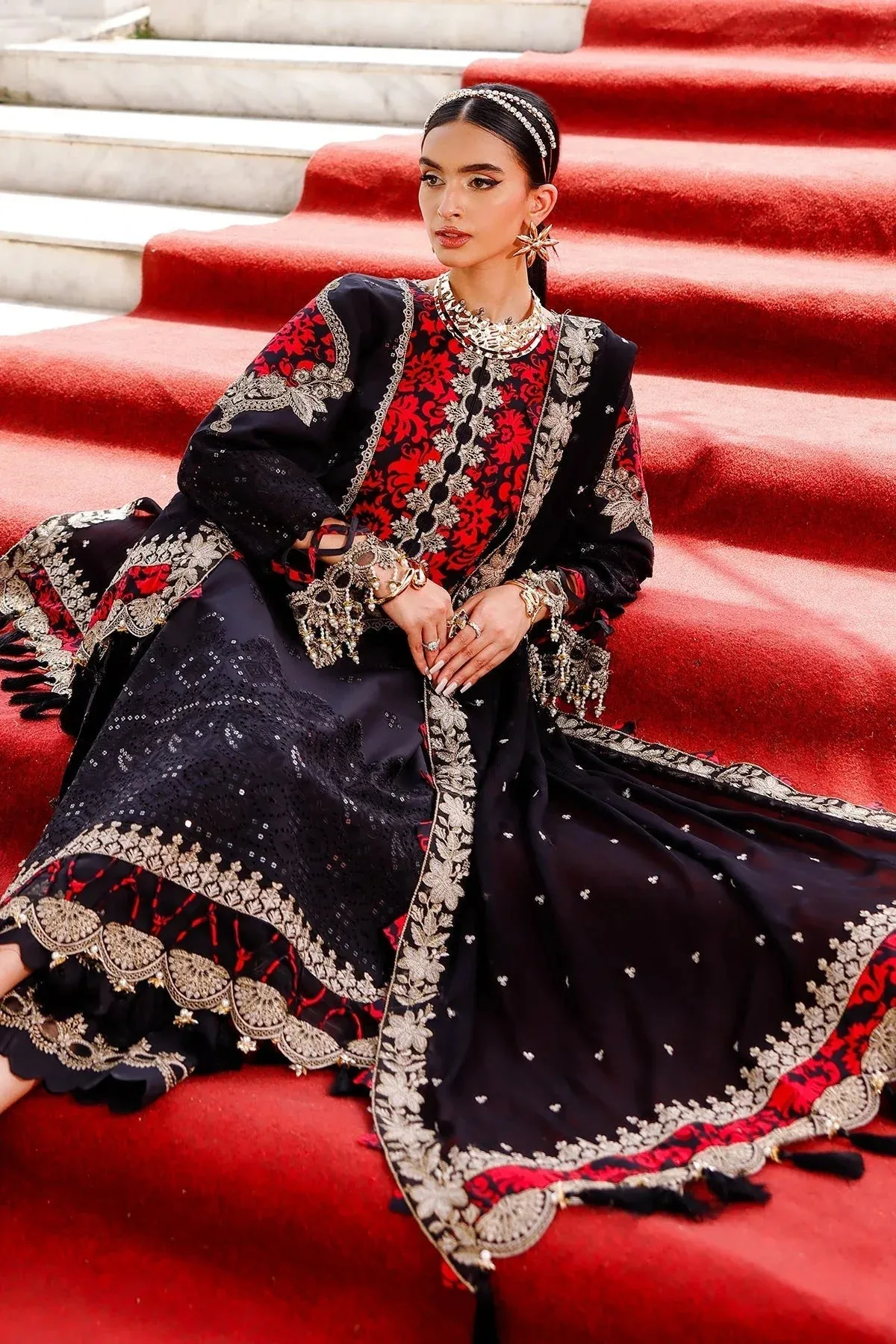 Charizma Tabeer Lawn Vol 25 Black Chiffon – view 6 – Poshaq