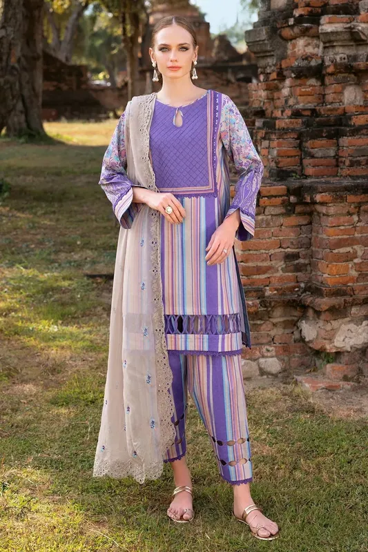 Charizma Print Melody 25 Lavender Chiffon – view 1 – Poshaq