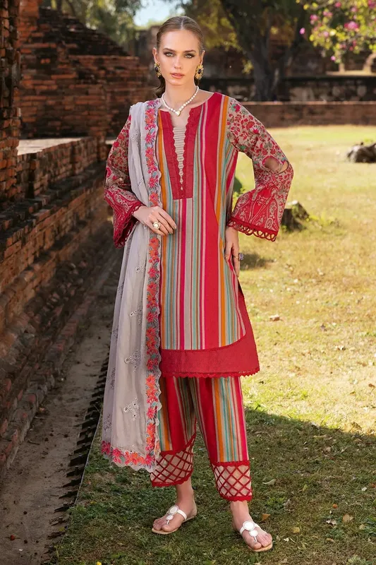 Charizma Print Melody 25 Red Chiffon – view 1 – Poshaq