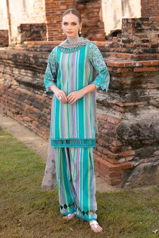 Charizma Print Melody 25 Aqua Chiffon – view 1 – Poshaq