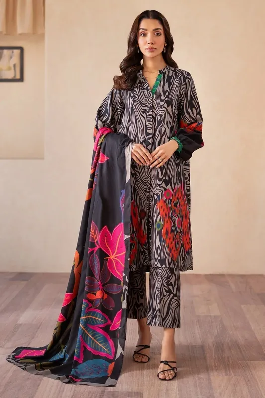 Charizma Print Melody Off White Raw Silk – view 1 – Poshaq