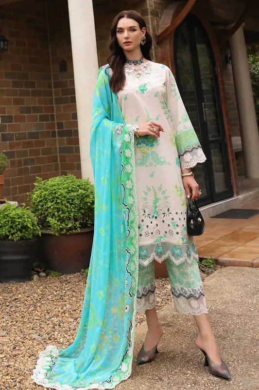 Charizma Rang e Bahar Off White Chiffon – view 1 – Poshaq