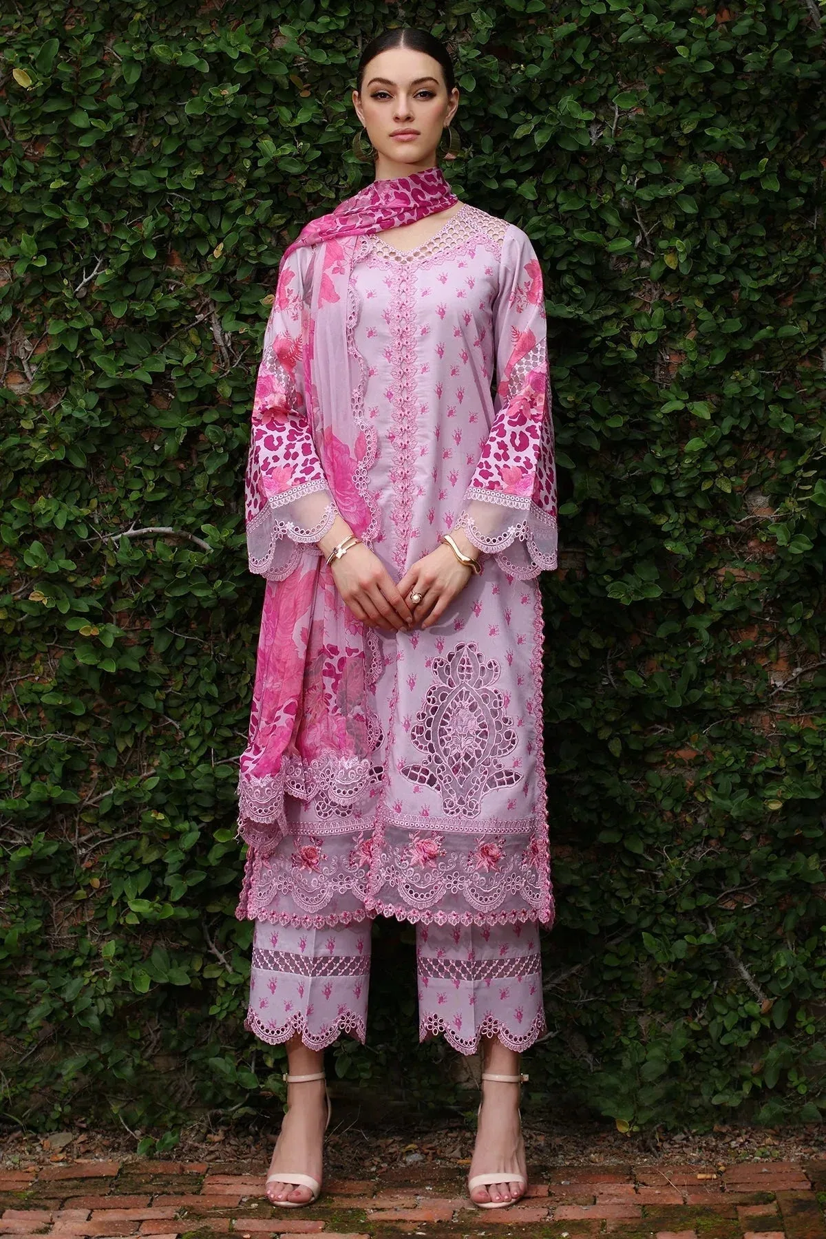 Charizma Rang e Bahar Soft Lilac Chiffon – view 1 – Poshaq