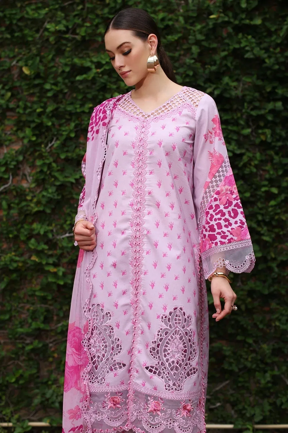 Charizma Rang e Bahar Soft Lilac Chiffon – view 2 – Poshaq