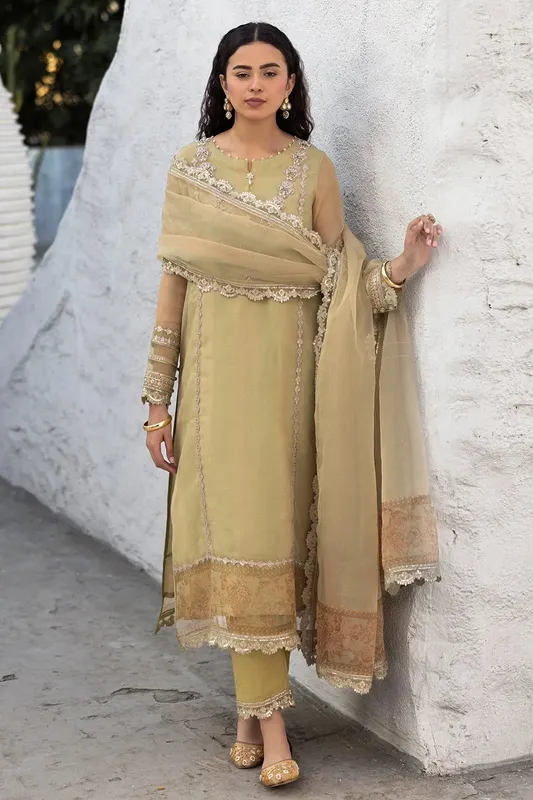 Charizma Festive Pret Beige Raw Silk – view 1 – Poshaq