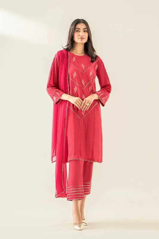 Charizma Festive Pret Pink Chiffon – view 1 – Poshaq