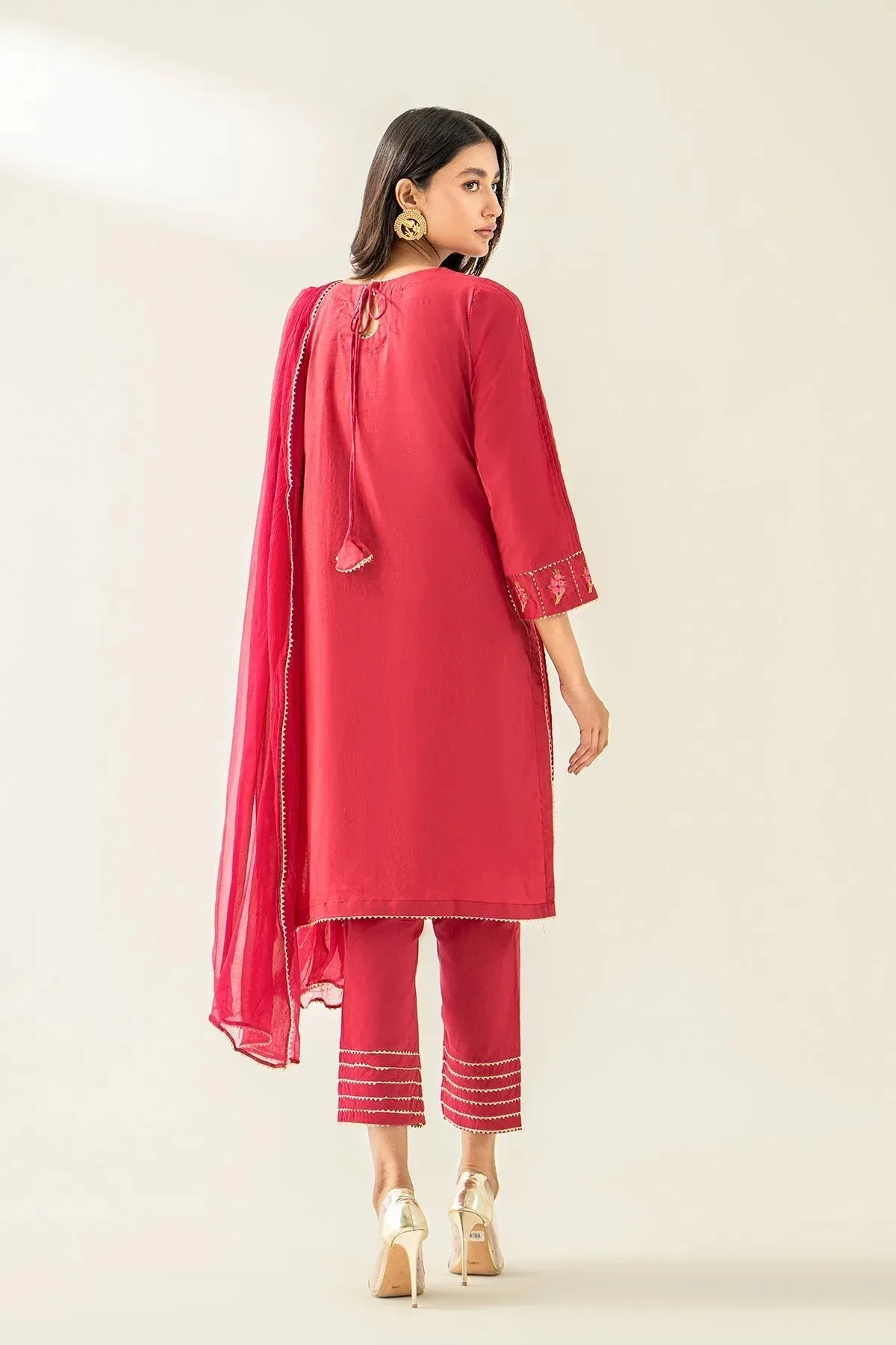 Charizma Festive Pret Pink Chiffon – view 2 – Poshaq